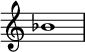 { \أوميت Score.TimeSignature \relative c'' { bes1 } }