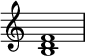 { \omit Score.TimeSignature \relative c' { <b d f>1 } }