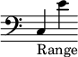 \طاقم جديد \مع { \إزالة "Time_signature_engraver" } { \مفتاح باس c_"Range" e'}