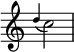 { \override Score.TimeSignature #'stencil = ##f \relative c'' { \time 2/4 \grace { d4( } c2) } }
