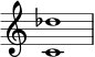  { \override Score.TimeSignature #'stencil = ##f \relative c' { \time 4/4 \set Score.tempoHideNote = ##t \tempo 1 = 60 <c des'>1 } } 