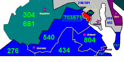 الرموز البريدية للمنطقة 571 و703