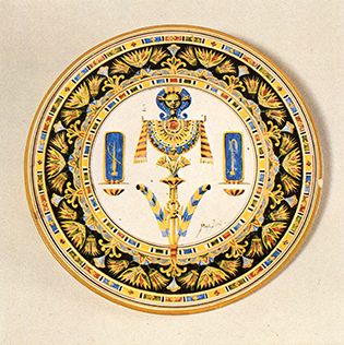 تصميم مايوليكا متعدد الألوان، من تصميم غايتانو لودي، 1885، رسم أو لوحة على ورق، مكان غير معروف
