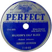 صورة لملصق أغنية جونسون المنفردة "Milkcow Calf's Blues" الصادرة عن شركة Perfect Records