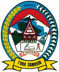 Former emblem of Toba Samosir Regency. The regency was renamed into Toba Regency as of 2020 which affects the use of the former Emblem.