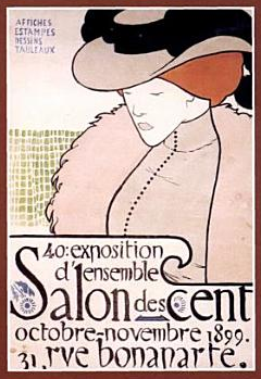 ملصق عام 1899 للمعرض الأربعين لصالون دي سنت من تصميم هنري إيفينبول.