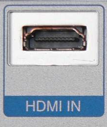 موصل مقبس HDMI من النوع A على جهاز مكتوب أسفله الكلمات HDMI IN.