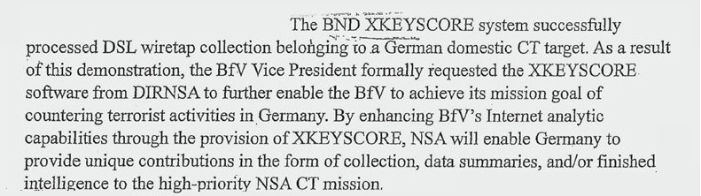 استخدام جهاز الاستخبارات الألماني (BND) لبرنامج XKeyscore التابع لوكالة الأمن القومي الأمريكية (NSA)