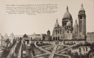 القطار الجبلي المائل إلى Sacré-Cœur (حوالي عام 1905)