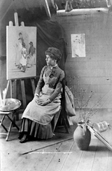 فوربس في مرسمها، حوالي عام 1890
