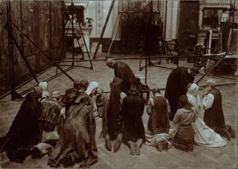 دراسة فوتوغرافية لكتاب "الاجتماع في كريجكي" (1914/1915)، ربما بتقنية الكولوديون