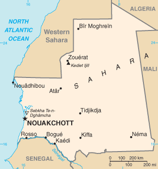 خريطة موريتانيا