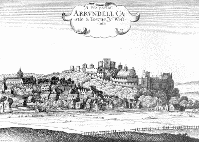 قلعة أروندل والمدينة عام 1644