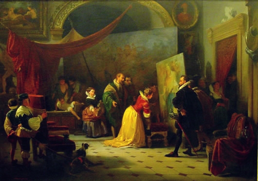 ماريا دي ميديشي تزور استوديو روبن، 1861