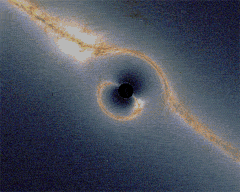 حلقات أينشتاين بالقرب من ثقب أسود