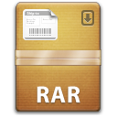 أيقونة نوع ملف الأرشيف RAR المستخدمة بواسطة تطبيق The Unarchiver