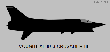 رسم تخطيطي مُسقط بشكل متعامد للطائرة XF8U-3 كروسيدر III.