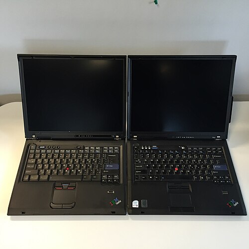 مقارنة بين جهاز T43p وجهاز T60p (كلا الجهازين بحجم 15 بوصة ونسبة عرض إلى ارتفاع 4:3)