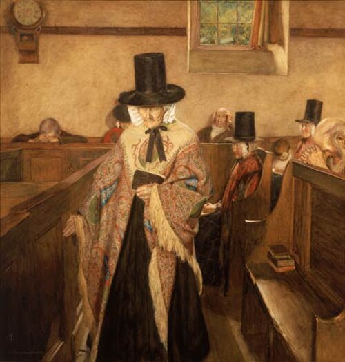 تُعدّ لوحة "سالم" المائية التي رسمها سيدني كورنو فوسبر عام 1908، من أشهر الصور التي تُجسّد ويلز. تُصوّر اللوحة أربع نساء يرتدين القبعة نفسها. في الواقع، لم تكن "القبعة الويلزية" رائجة لعقودٍ من الزمن آنذاك، وقد واجه الفنان صعوبةً في إيجاد واحدةٍ للعارضات.