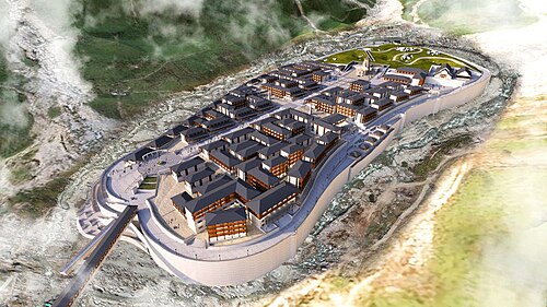 مخطط إعادة تطوير كيدارناث - تصميم ثلاثي الأبعاد من تصميم استوديو INI Design.