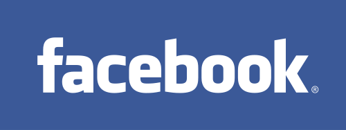 شعار يتكون من النص "facebook®" باللون الأبيض على خلفية زرقاء.