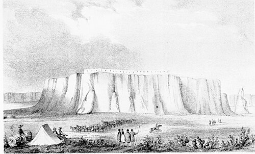 رسم توضيحي لهضبة أكوما من عام 1846