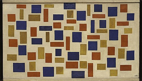 Theo van Doesburg, Composition XI, oil on canvas, 57 × 101&nbsp;cm 1918