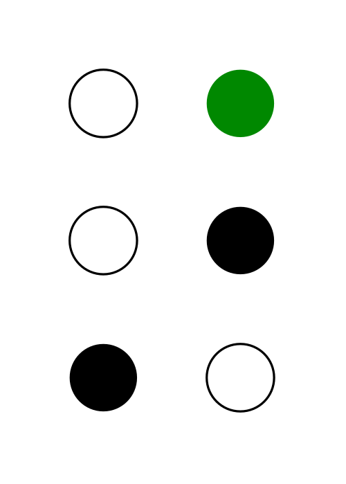 ⠜ (نقاط نمط برايل - 345)
