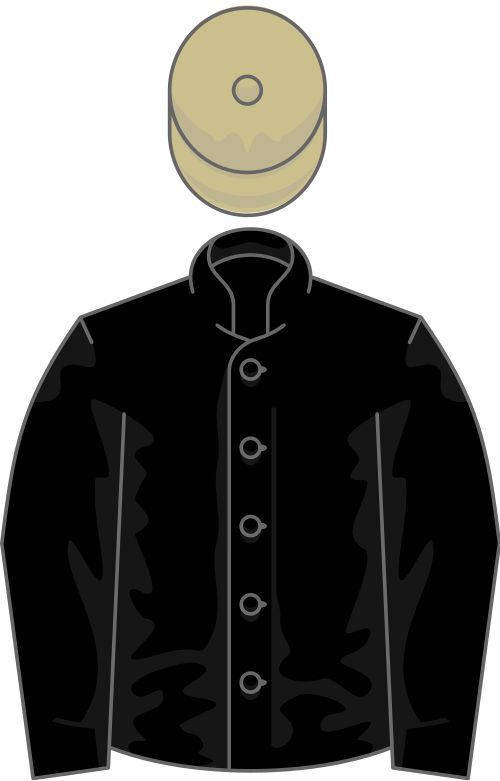 Black, beige cap