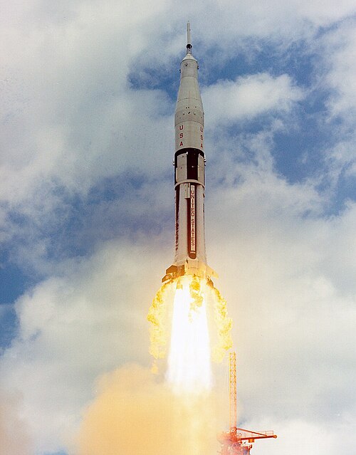 إطلاق صاروخ ساتورن 1B (AS-202) من منصة الإطلاق LC-34