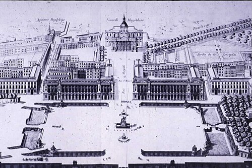 تصميم لساحة لويس الخامس عشر من قبل أنج جاك غابرييل (1758)