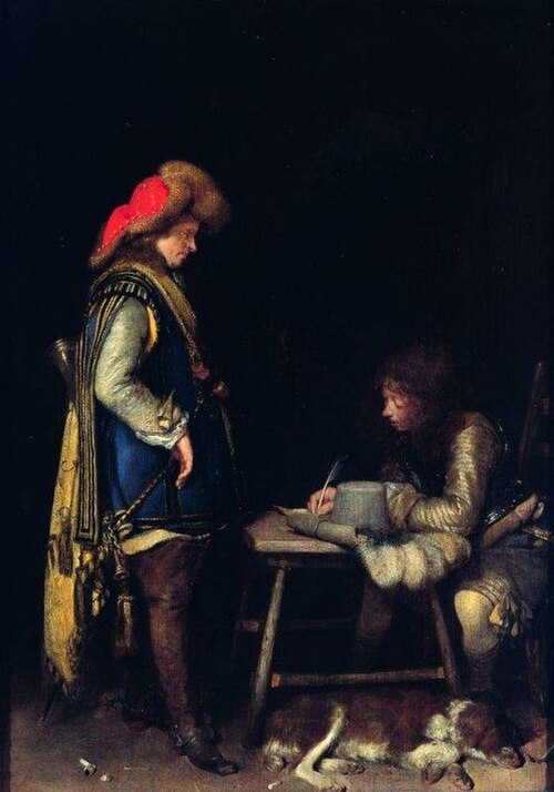 ضابط يملي رسالة (حوالي 1657-1658)