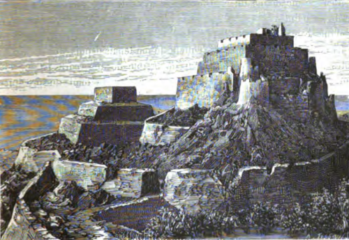 رسم توضيحي لقلعة بارامونجا في كتاب تشارلز وينر لعام 1880 بيرو وبوليفي. تلاوة الرحلة.