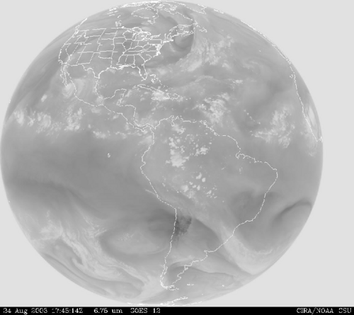 صورة بخار الماء من القمر الصناعي GOES-12.