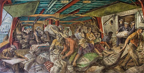 تفريغ البريد (1936) بريشة ريجينالد مارش