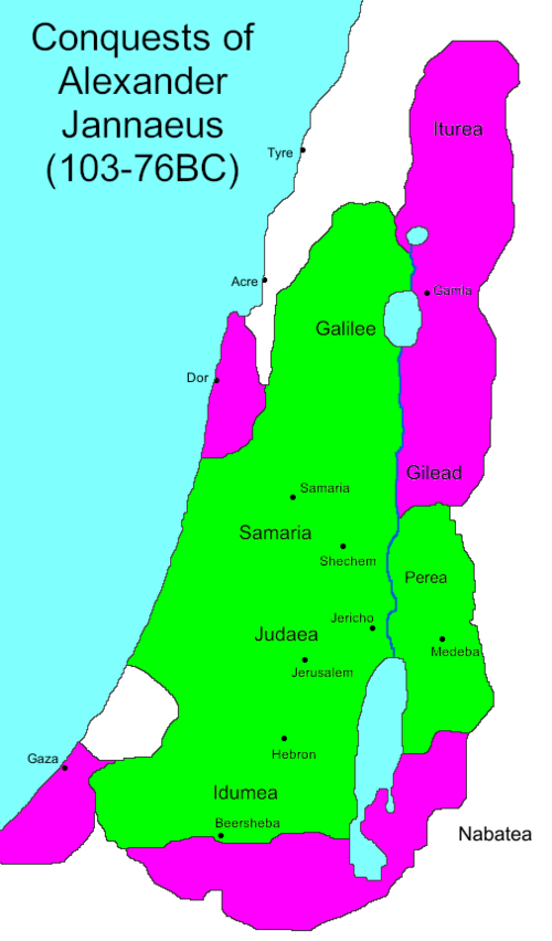 مملكة الحشمونيين في عهد الإسكندر جانيوس (بعد غزو إيتوريا)
