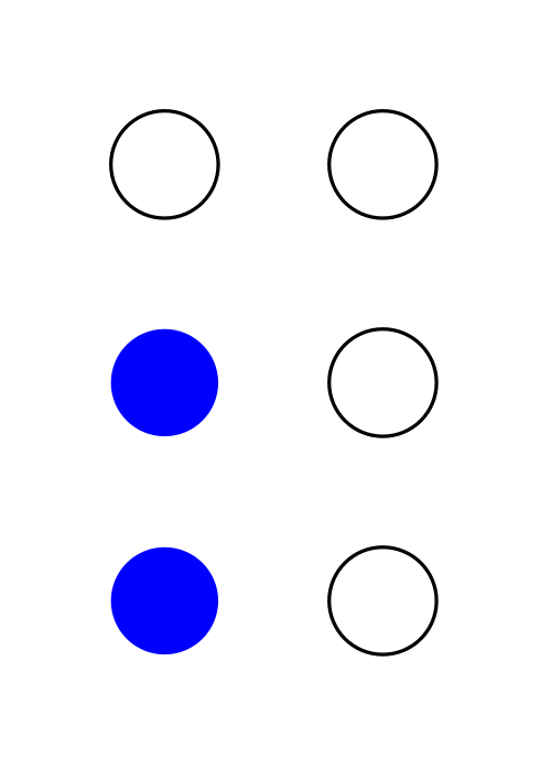 ⠆ (نقاط نمط برايل - 23)