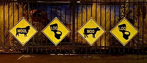 Visual representation of the suburb's name on Cathedral Street. 2019