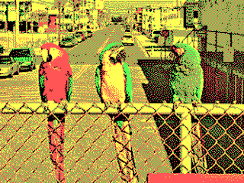 320 × 200 في لوحة ألوان من 4 ألوان 0