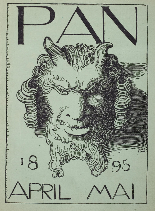 انفصال ميونخ - رسم توضيحي لغلاف مجلة بان (Pan)، أبريل/مايو 1895، من تصميم فرانز فون شتوك.