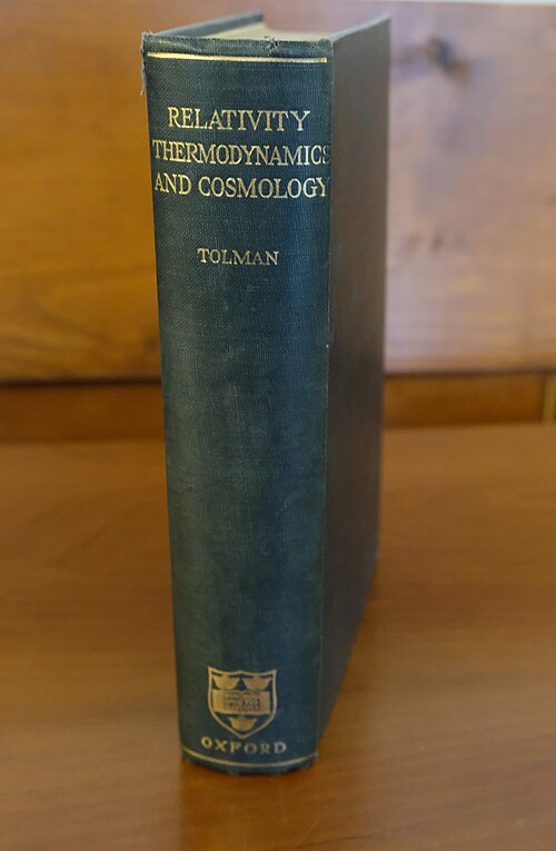النسبية، الديناميكا الحرارية وعلم الكونيات (1934)