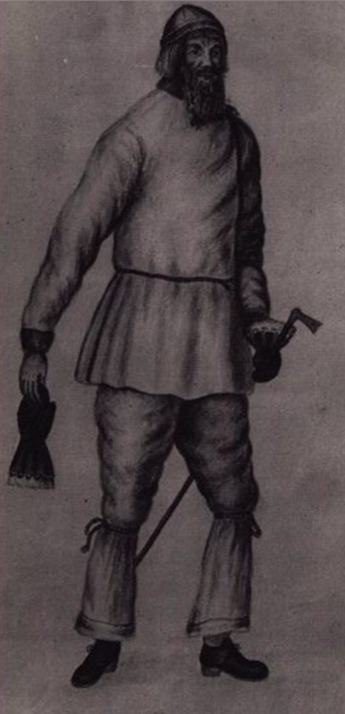 رسم لصياد فقمات من روهنو (رونو)، حوالي عام 1930
