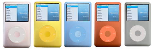 أمثلة على أجهزة iPod Classic مزودة بقطع غيار غير أصلية.