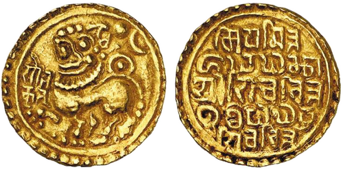عملات ذهبية أصدرها ملك جوا كادامبا، شيفاشيتا باراماديديفا، ج. 1147-1187 م
