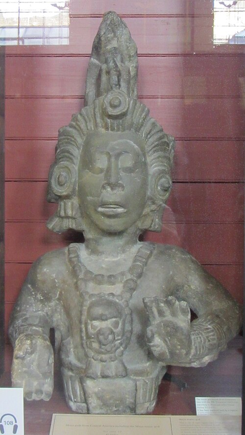 Room 1 – Maya maize god statue from Copán, Honduras, 600–800 AD