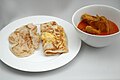 خبز الروتي السنغافوري يقدم مع الكاري