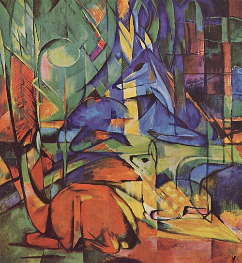 فرانز مارك، ريهي إم فالدي (غزال في الغابة)، 1914، كونستال كارلسروه