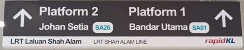 لافتة توضح وجهة القطارات لكل رصيف