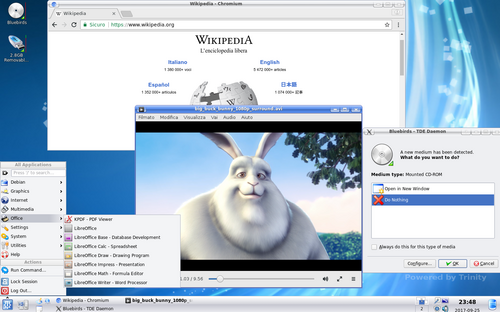 لقطة شاشة لبرنامج Trinity R14.0.4، إصدار Kubuntu