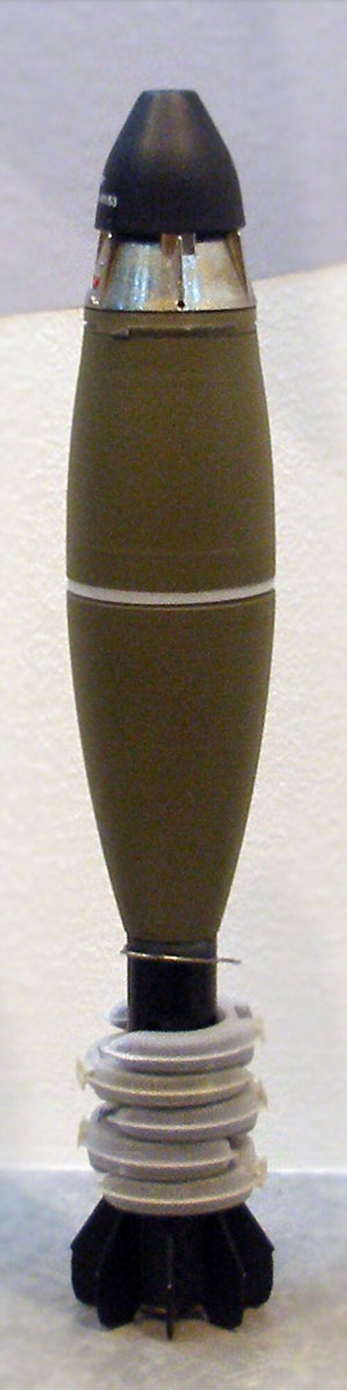 60&nbsp;mm HE mortar shell fitted with proximity fuze